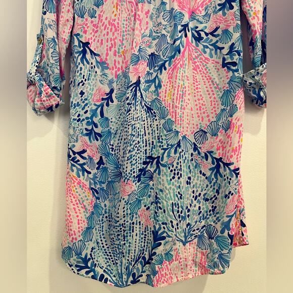 Lilly Pulitzer Natalie Shirtdress Cover Up in Sway with Me XXS - Picture 11 of 11